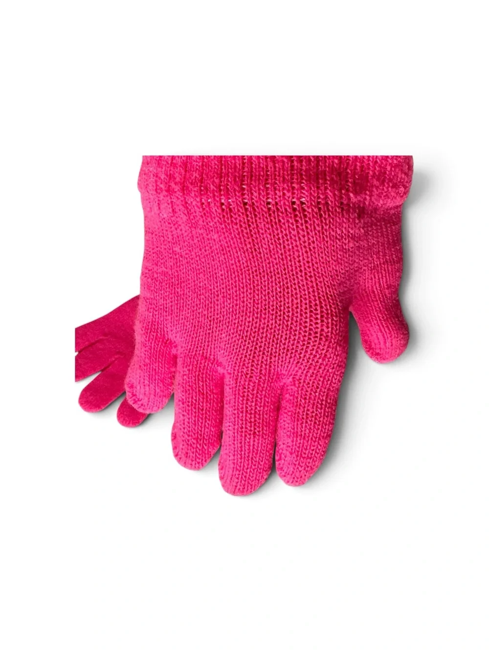 Girl’s Hot Pink Sweater knit Gloves